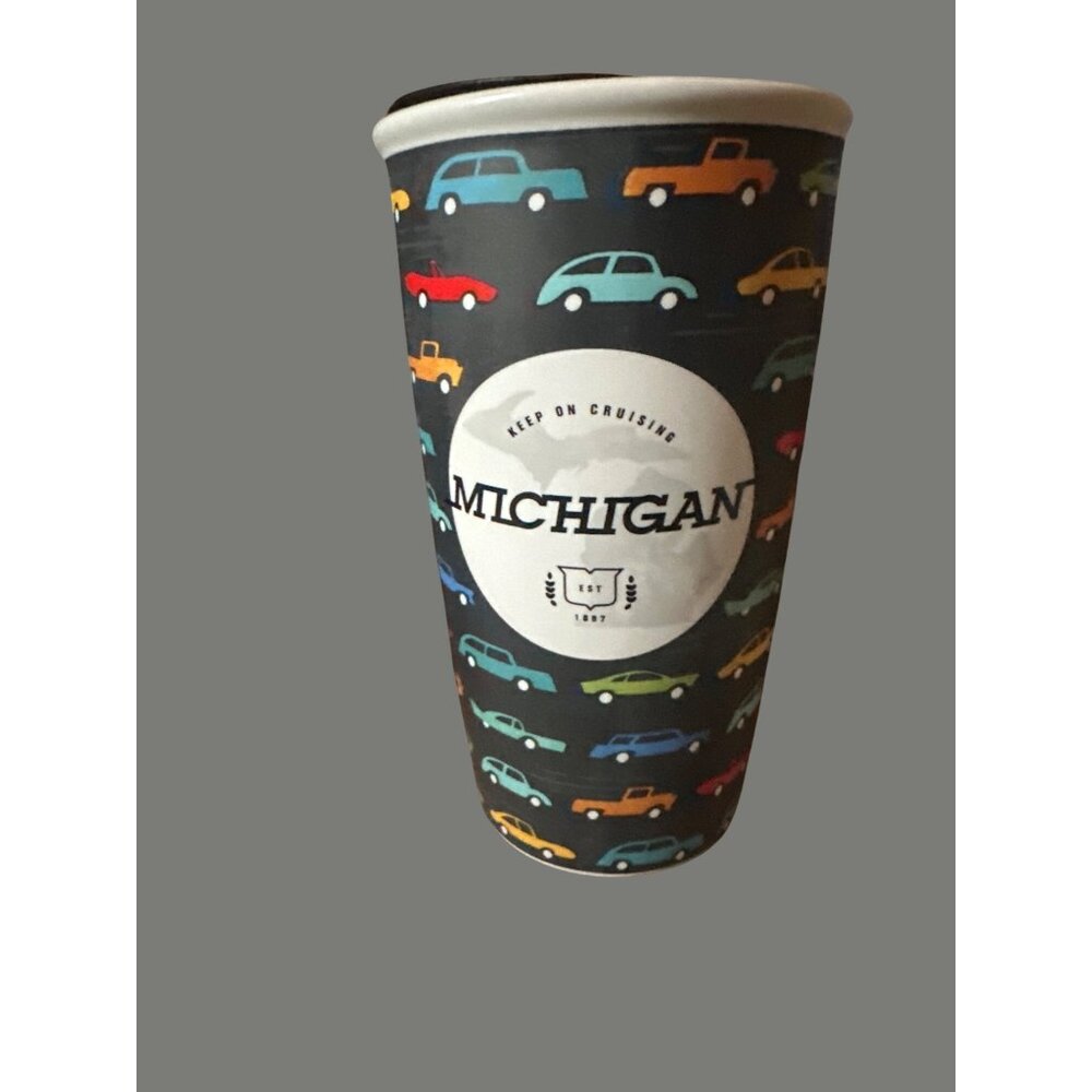 Misprint Date!! Starbucks keep on cruising cars Michigan Travel Tumbler Lid 2016
